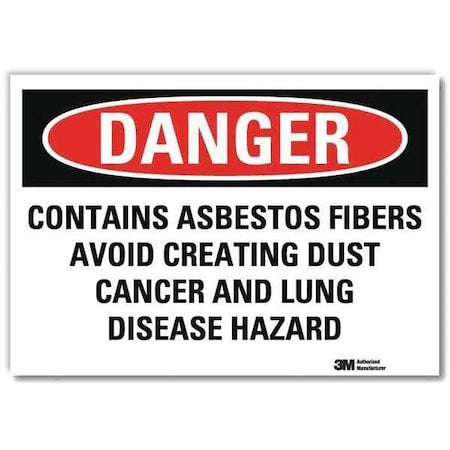 Danger Sign, 5 in H, 7 in W,Horizontal Rectangle, English, U3-1256-RD_7X5