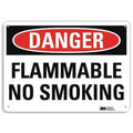 Danger No Smoking Sign, 7" H, 10" W,  Vertical Rectangle, English, U3-1505-RA_10X7