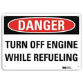 Danger Sign, 10 in H, 14 in W, Plastic, Horizontal Rectangle, English, U3-2022-NP_14X10