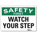 Safety Decal, 5 in H, 7 in W, Reflective Sheeting, Horizontal Rectangle, English, U7-1264-RD_7X5