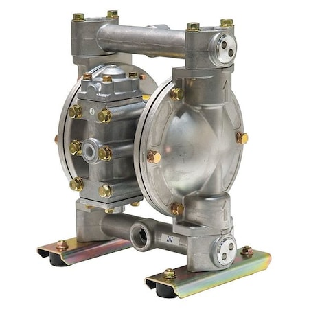 Double Diaphragm Pump, Aluminum, Air Operated, PTFE, 27 GPM