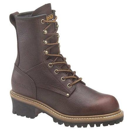 Women's Logger Boot, 4 M, Steel Toe, 8 in H, Brown, CA1421