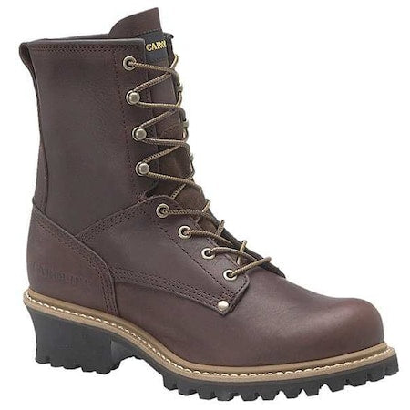 Men's Logger Boot, 9 EE, Steel Toe, 8 in H, Brown, 1821
