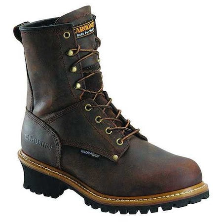 Men's Logger Boot, 11 1/2 EEEE, Steel Toe, 8 in H, Brown, CA9821