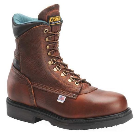 Men's 8-Inch Work Boot, 10 1/2 EE, Steel Toe, 8 in H, Brown, 1809