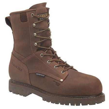 CA9028, Men's Waterproof Insulated Work Boot, 8 E, Leather, 8 in Height, Brown
