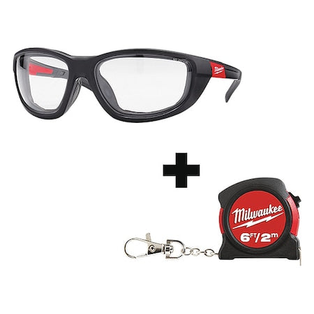 Safety Glasses, Anti-Fog & Anti-Scratch, Clear Lens, Black Frame, Full-Frame