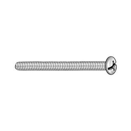 #6-32 x 5/8 in Combination Phillips/Slotted Round Machine Screw, Zinc Plated Steel, 100 PK