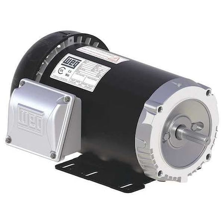Three-Phase General Purpose Motor, 3/4 HP, 56C Frame, 208-230/460V AC Voltage