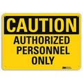 Caution Sign, 10 in H, 14 in W, Plastic, Horizontal Rectangle, English, U4-1065-NP_14X10
