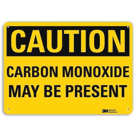 Caution Sign, 7 in H, 10 in W, Vertical Rectangle, English, U4-1107-RA_10X7