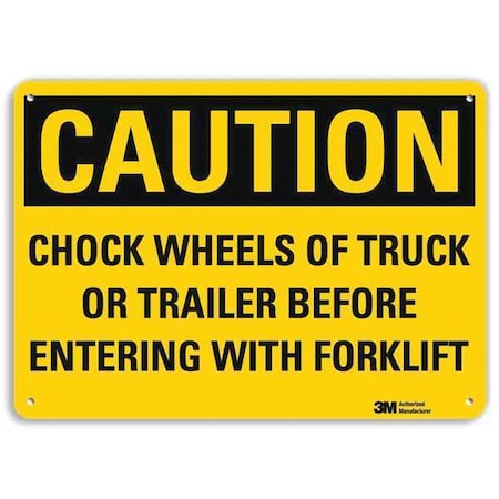 Caution Sign, 10 in H, 14 in W, Aluminum, Horizontal Rectangle, English, U4-1128-NA_14x10