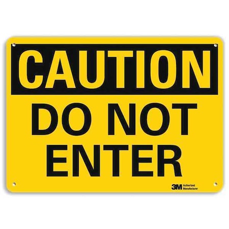 Caution Sign, 10 in H, 14 in W, Aluminum, Horizontal Rectangle, English, U4-1172-NA_14x10