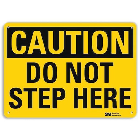 Caution Sign, 7 in H, 10 in W, Aluminum, Vertical Rectangle, English, U4-1204-NA_10x7