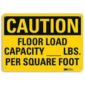 Caution, Floor Load Capacity _ Lbs. Per Square Foot, 10 in x 14 in,  Plastic, U4-1314-NP_14X10