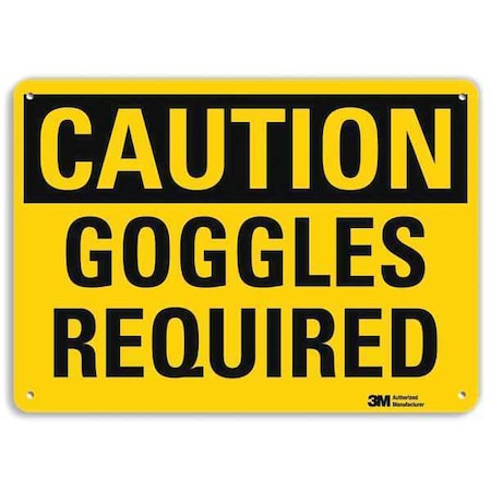 Safety Sign, 10 in Height, 14 in Width, Aluminum, Horizontal Rectangle, English