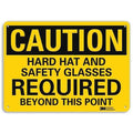 Safety Sign,Hard Hat Safety Glasses,7inH