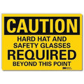 Safety Sign,Hard Hat Safety Glasses,5inH