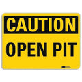 Caution Sign, 10 in H, 14 in W, Aluminum, Horizontal Rectangle, U4-1567-NA_14x10