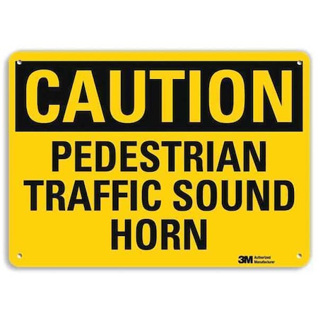 Caution Sign, 10 in H, 14 in W, Plastic, Horizontal Rectangle, English, U4-1584-NP_14X10