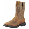 Men's Western Boot, 8 1/2 D, Steel Toe, 10 in H, Aged Bark, 10010134
