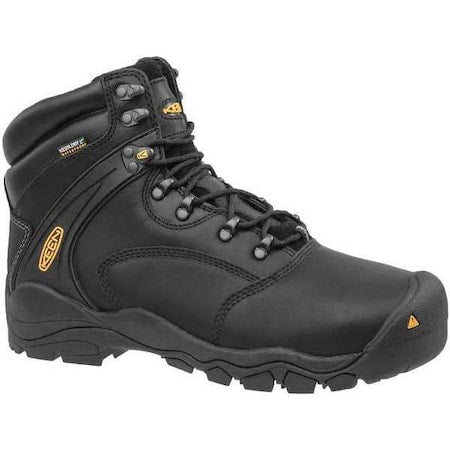 Men's 6-Inch Work Boot, 8 EE, Steel Toe, 6 in H, Black, 1011357