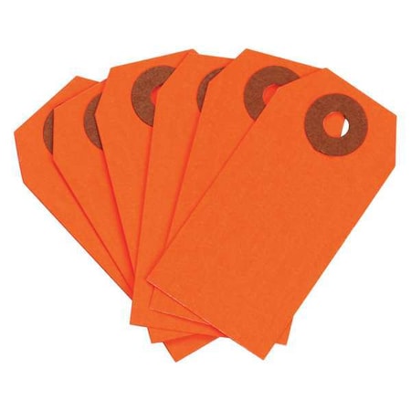 Blank Shipping Tag, Cardstock, 2-3/4" H x 1-3/8" W, Fluorescent Red, Rectangle, 1000 PK