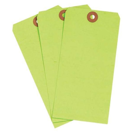 Blank Shipping Tag, Cardstock, 6-1/4" H x 3-1/8" W, Fluorescent Green, Rectangle, 1000 PK