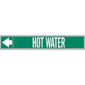 Pipe Marker,Hot Water,Wht Leg.,1inHx8inW