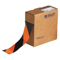 ToughStripe Floor Tape Film: Polyester, Adhesive: Rubber Black/Orange, 2" W x 100 ft. L, 8 mil Thick