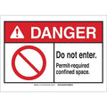 Danger Sign, 3 1/2 in H x 5 in W, Polyester, Rectangle