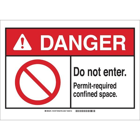 Danger Sign, 3 1/2 in H x 5 in W, Polyester, Rectangle