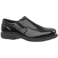 Men's Loafer Shoe, Steel Toe, Leather Upper, Rubber Outsole, Slip On, Black, 9 1/2 D