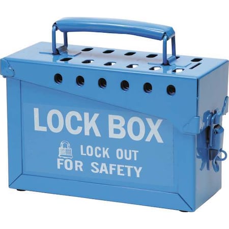 Group Lockout Box,Heavy Duty Steel,Blue