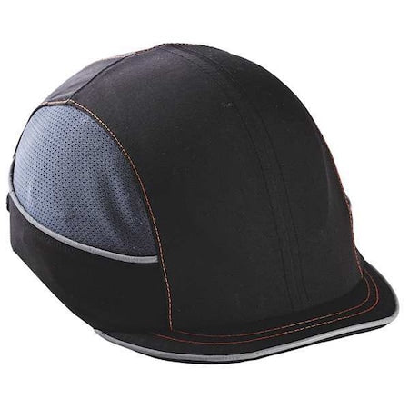Bump Cap, Micro Brim Baseball, ABS, Hook-and-Loop Suspension, Black
