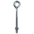 Routing Eye Bolt Without Shoulder, 1/4"-20, 1 in Shank, 1/2 in ID, Steel, Zinc Plated, 10 PK