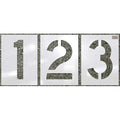 Stencil, Number Set, Number Kit, 10 in Character Height, Highway Gothic Font, Polyethylene, White