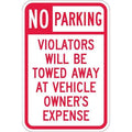 Tow Zone No Parking Sign,18" x 12, T1-1061-HI_12x18