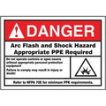 Label,3-1/2x5,Danger Arc Flash and Shock, LELC136