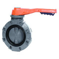 Butterfly Valve, 6", PVC/FPM, Lever Handle