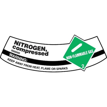 Cylinder Label, 2 in H, 5 1/4 in W, Vinyl, Arch, English, MCSLNIG