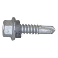 Self-Drilling Screw, 1/4" x 1 in, Climaseal Steel Flange Hex Head External Hex Drive, 250 PK