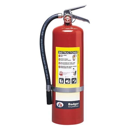 Fire Extinguisher, 10 lb Capacity, Class ABC ,UL Rating4A:80B:C ,Monoammonium Phosphate