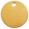 Blank Tag, Brass, 1 in H x 1 in W, 1 in Dia., Brass, Round, 100 PK