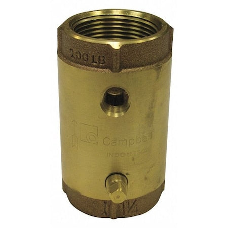 1-1/4" FNPT Low Lead Brass Spring Check Valve w/Taps