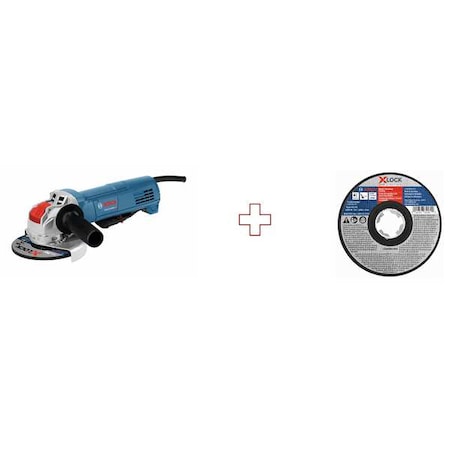 X-LOCK Angle Grinder, Corded, 4-1/2 in, w/ Brake, 10A, + Cutting Wheel