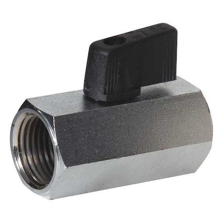 1/2" FNPT Nickel Brass Mini Ball Valve Inline