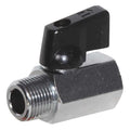 1/8" FNPT x MNPT Nickel Brass Mini Ball Valve Inline