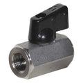 1/8" FNPT Stainless Steel Mini Ball Valve Inline