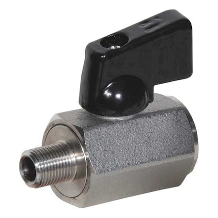 1/4" FNPT x MNPT Stainless Steel Mini Ball Valve Inline